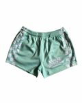 Mint Race check footy shorts