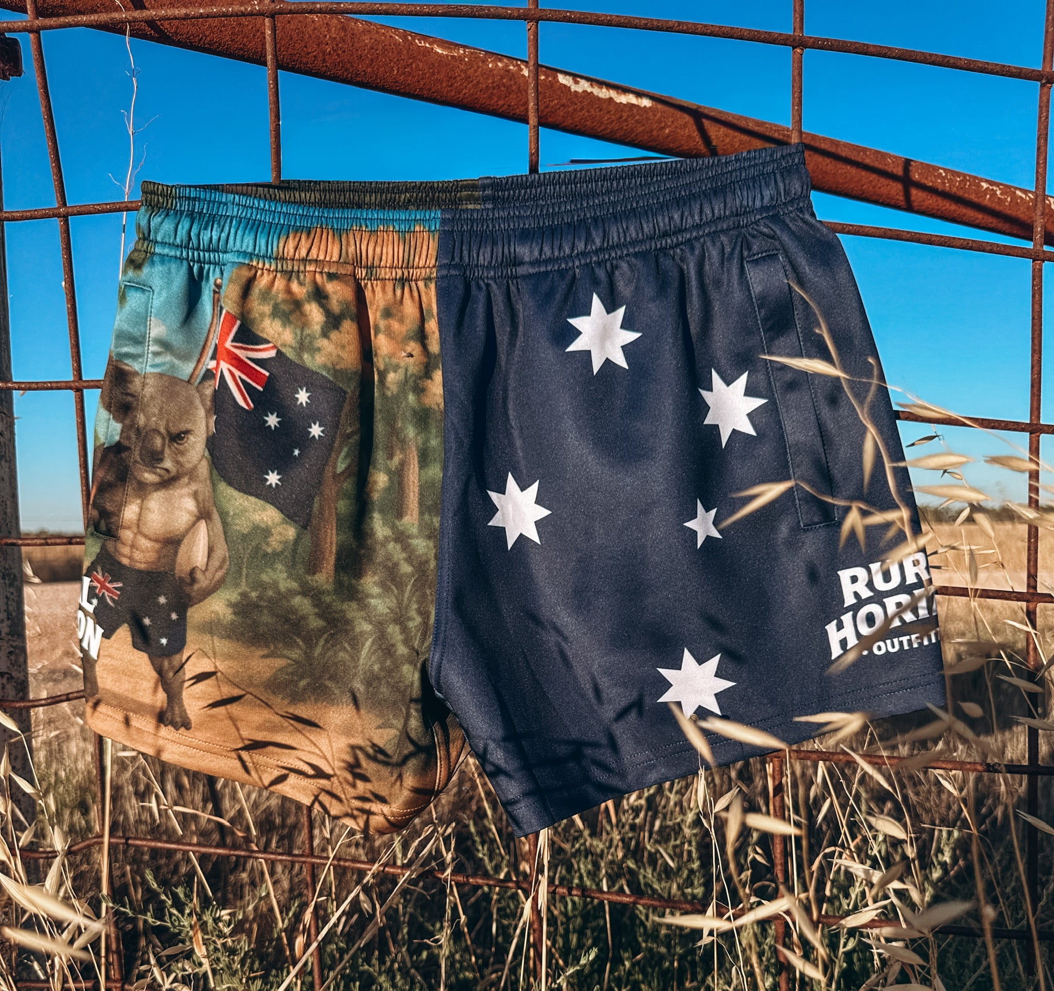 Straya Made footy shorts