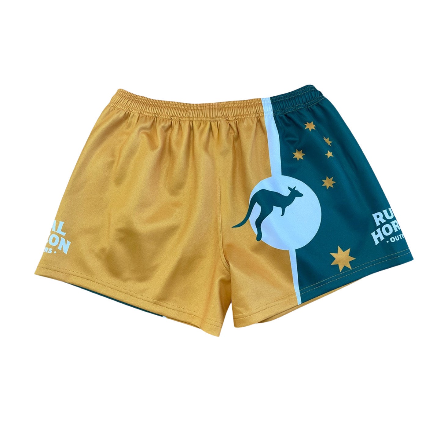 Green & Gold footy shorts